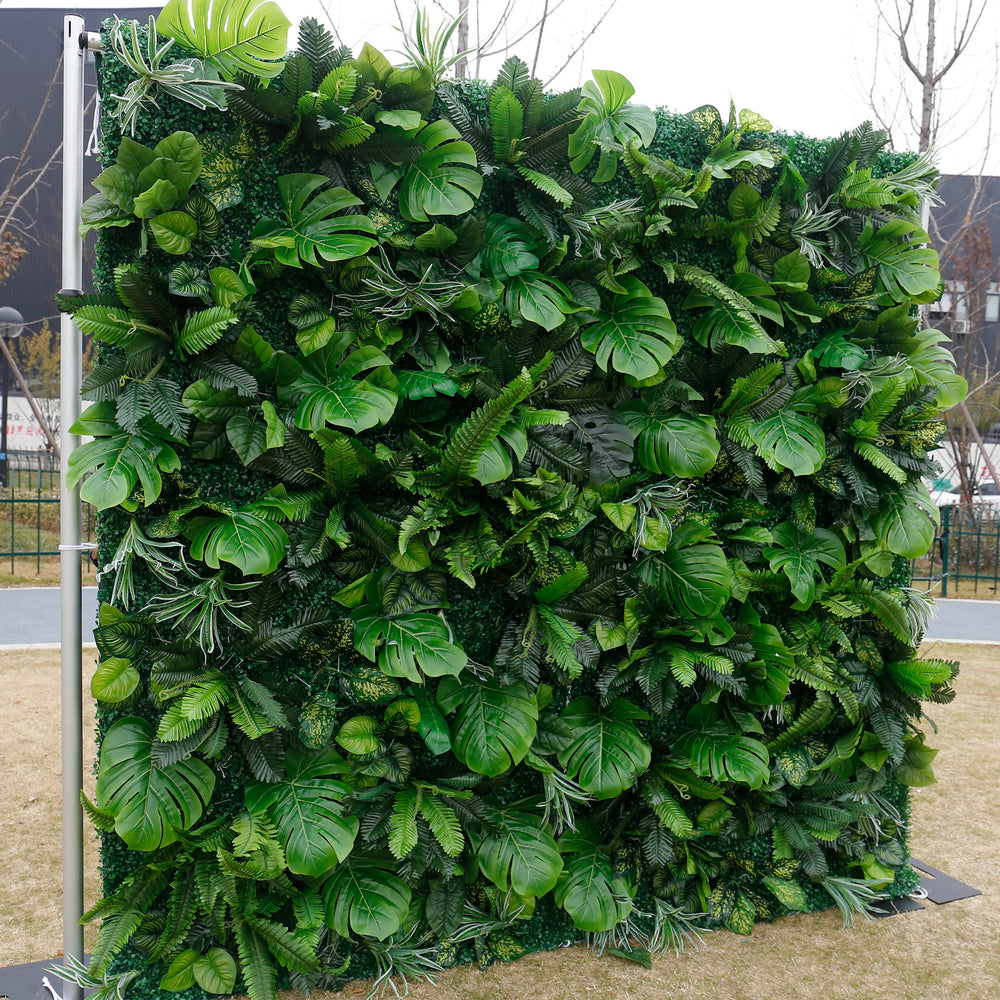 Artificial Greenery Wall Backdrop – Tropical Green Wall for Events