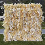 Atlasflowerswall 8x8FT Luxury Pampas Grass Wall Backdrop with Artificial Greenery for Wedding & Event Decor