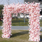 Artificial Pink Rose Square Arch Backdrop Stand for Weddings & Events