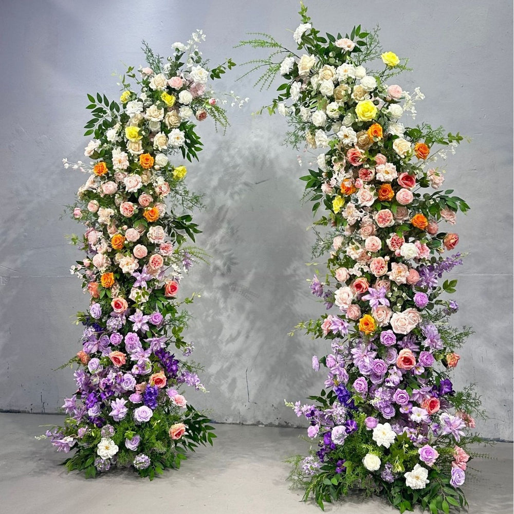 Atlasflowerswall Colored Rose Horn Arch Artificial Flower Wedding Party Decoration
