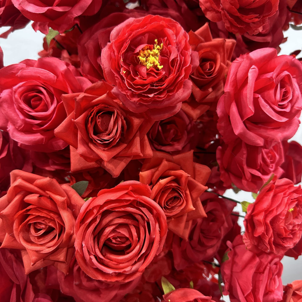 Atlasflowerswall 8x8ft Heart Shaped Red Roses Floral Arch Set Proposal Wedding Party Decor