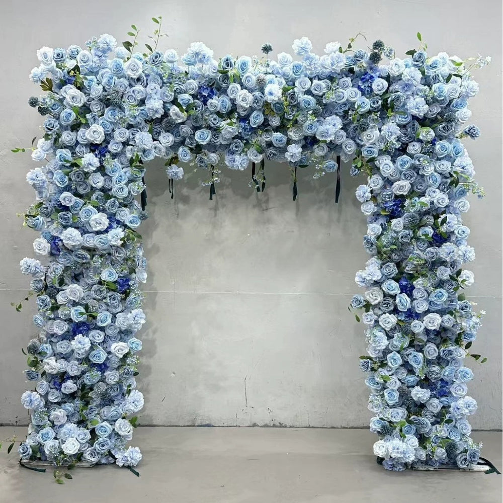 Atlasflowerswall Luxury Light Blue Rose Square Arch with Frame for Wedding Party Event Backdrop