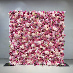 Atlasflowerswall Luxury 3D Blush Pink Rose Flower Wall Backdrop Wedding Party Event Decor