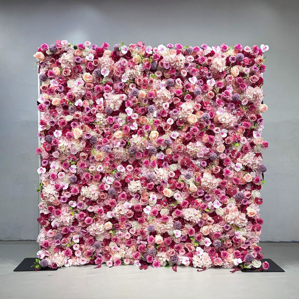 Atlasflowerswall Luxury 5D Blush Pink Rose Flower Wall Backdrop Wedding Party Event Decor