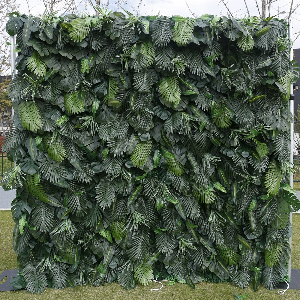 Atlasflowerswall Luxury Tropical Greenery Artificial Plant Wall Backdrop for Event & Photo Booth Decor