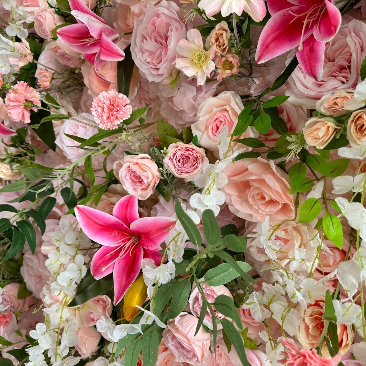 Atlasflowerswall 5D Pink Fabric Rolling Up Curtain Floral Backdrop For Wedding Party Decor