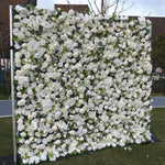 5D White Rose & Hydrangea Flower Wall Greenery Backdrop for Wedding Event Decor