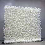 Atlasflowerswall 5D White Rose Fabric Artificial Flower Wall Wedding Event Backdrop
