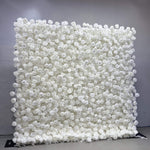 Atlasflowerswall 5D White Rose Fabric Artificial Flower Wall Wedding Event Backdrop
