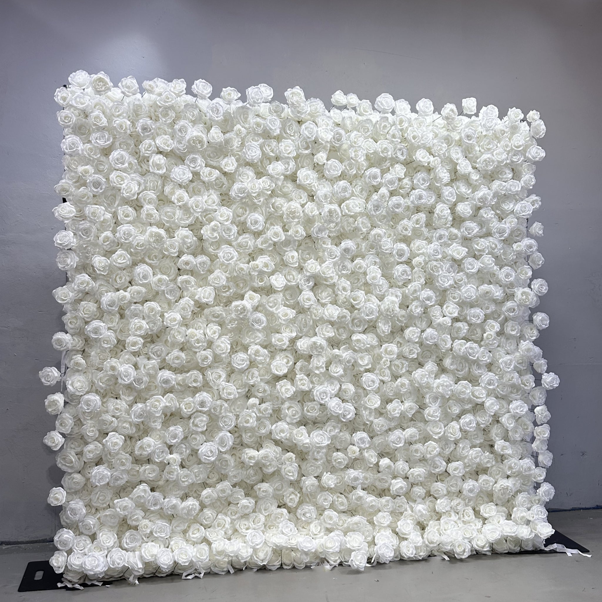 Atlasflowerswall 5D White Rose Fabric Artificial Flower Wall Wedding Event Backdrop