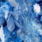 5D Blue Rose Flower Wall Backdrop with Fabric Backing for Wedding Party