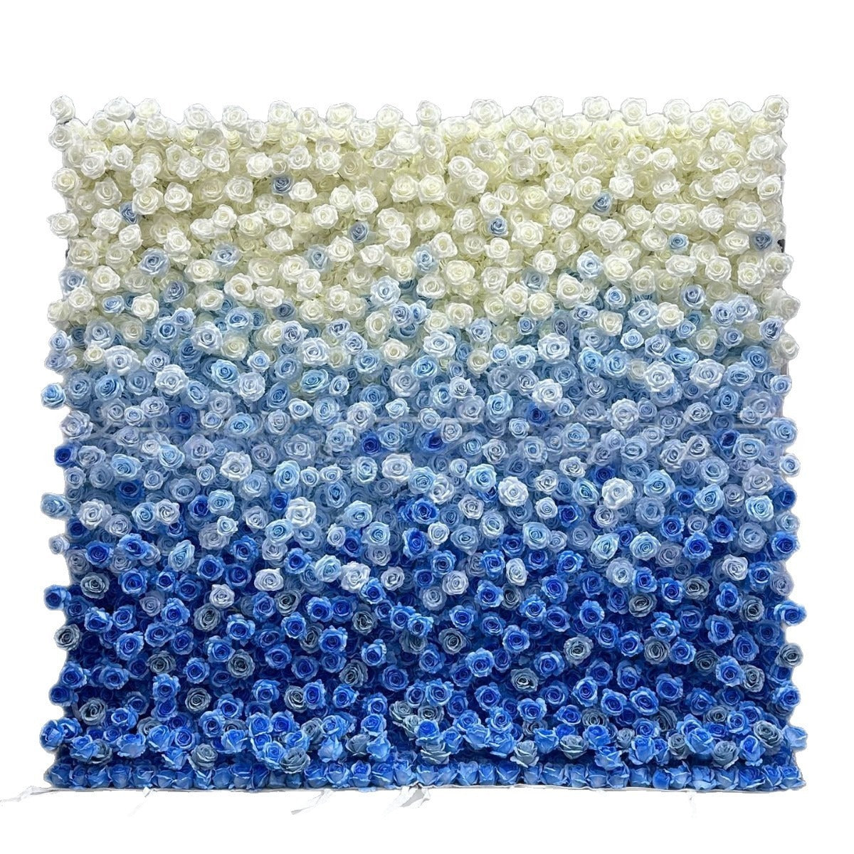 5D Blue White Rose Fabric Flower Wall Backdrop for Photo Booth and Event Decor