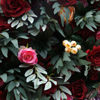 5D Burgundy Pink Rose Mixed Flower Wall Backdrop for Wedding & Event Decor