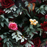 5D Burgundy Pink Rose Mixed Flower Wall Backdrop for Wedding & Event Decor