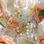 Champagne Rose Feather Flower Wall Backdrop Artificial Floral Curtain