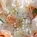 Champagne Rose Feather Flower Wall Backdrop Artificial Floral Curtain