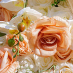 Luxury Champagne Rose Feather Flower Wall Backdrop Artificial Floral Curtain for Wedding Party Decor