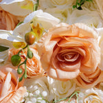 Luxury Champagne Rose Feather Flower Wall Backdrop Artificial Floral Curtain for Wedding Party Decor