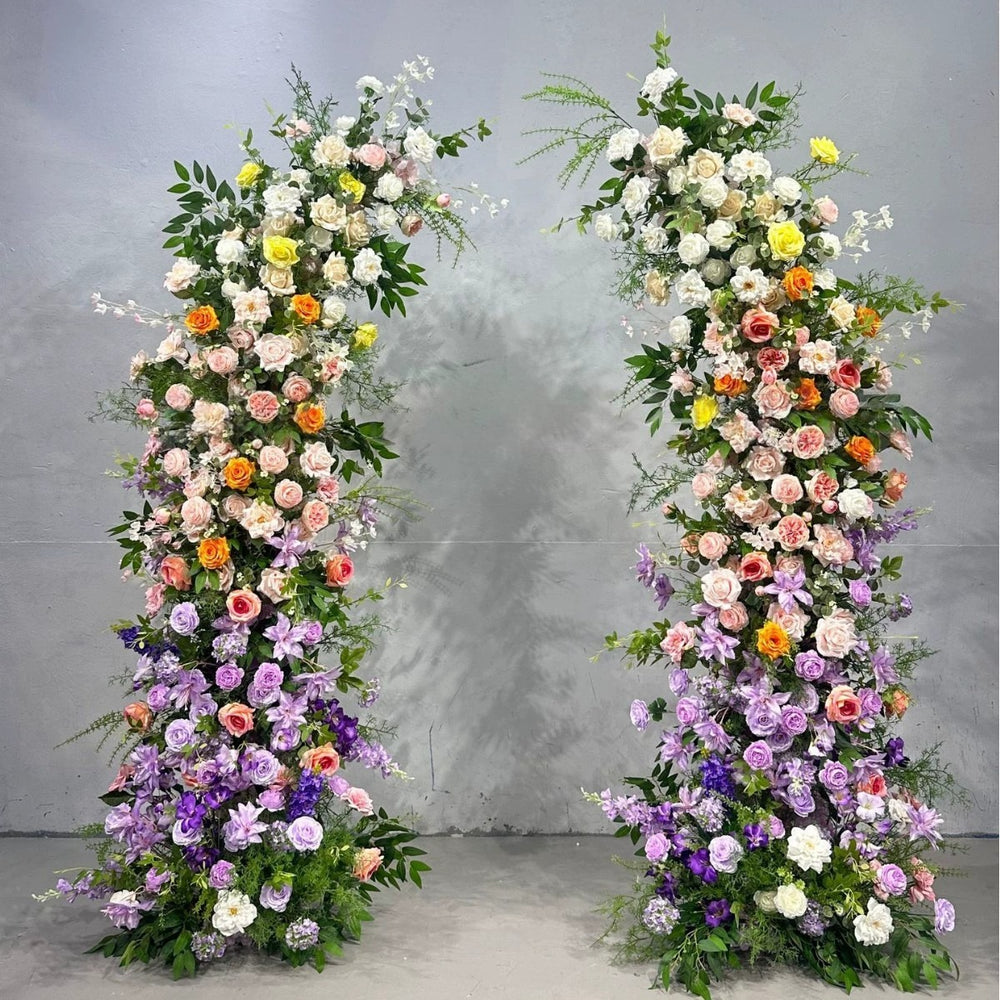 Atlasflowerswall Colored Rose Horn Arch Artificial Flower Wedding Party Decoration