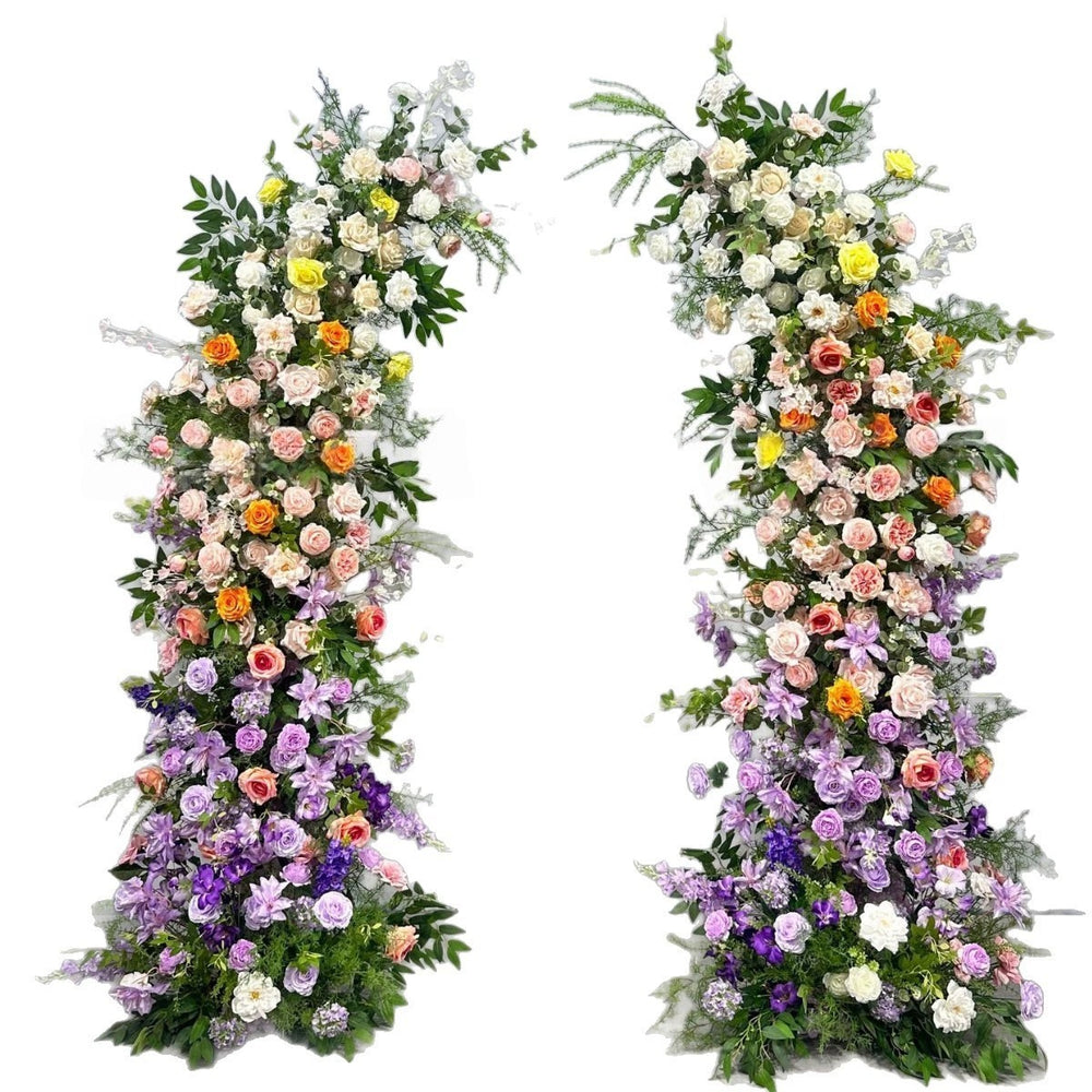 Atlasflowerswall Colored Rose Horn Arch Artificial Flower Wedding Party Decoration