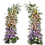 Atlasflowerswall Colored Rose Horn Arch Artificial Flower Wedding Party Decoration