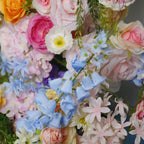Atlasflowerswall Colorful Artificial Flower Arch & Pillar Set with Frame for Wedding Party Backdrop Decor