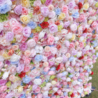 5D Colorful Mixed Rose Flower Wall Backdrop for Event Party Decoration