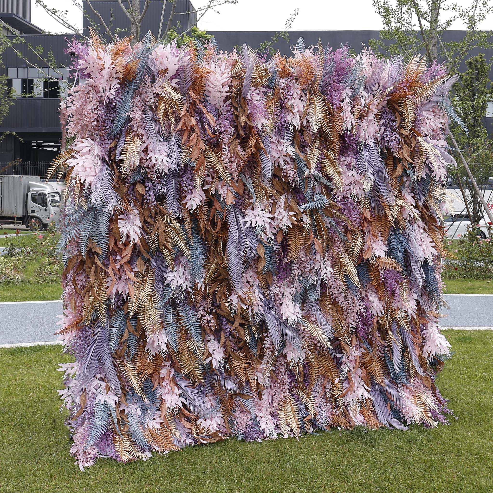 5D Colorful Pampas Grass Flower Wall Backdrop for Wedding & Party Decoration