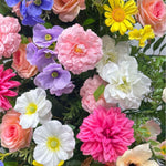 Atlasflowerswall Colorful Wildflower Artificial Flower Horn Arch Backdrop for Wedding Ceremony Decor
