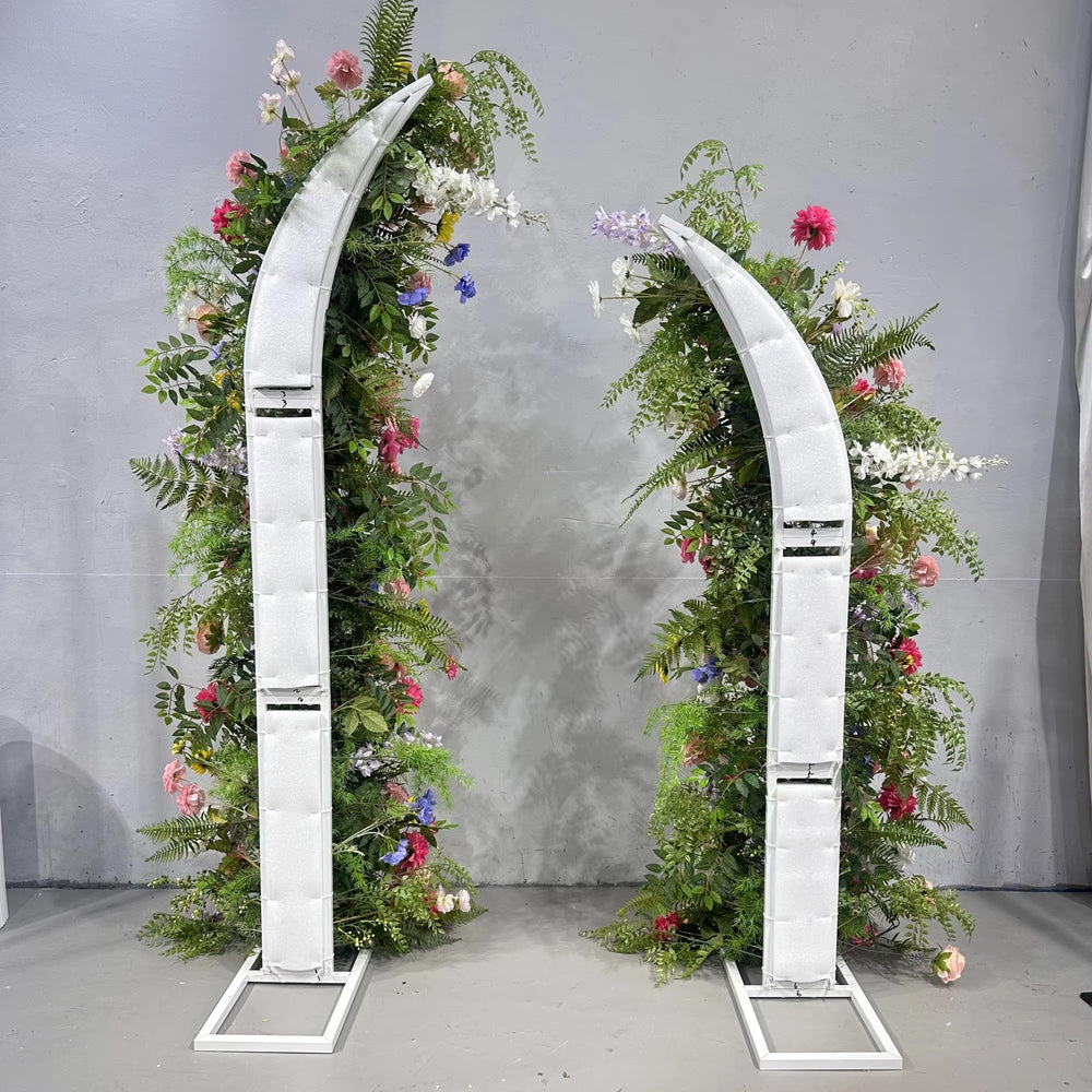 Atlasflowerswall Colorful Wildflower Artificial Flower Horn Arch Backdrop for Wedding Ceremony Decor