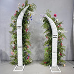 Atlasflowerswall Colorful Wildflower Artificial Flower Horn Arch Backdrop for Wedding Ceremony Decor