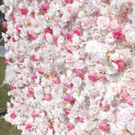 5D Dreamy Peach Pink Rose Rolling Up Flower Wall Backdrop for Party & Birthday Decor