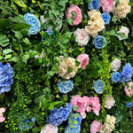 5D Forest Greenery Fabric Artificial Flower Wall Backdrop for Wedding & Party Decor