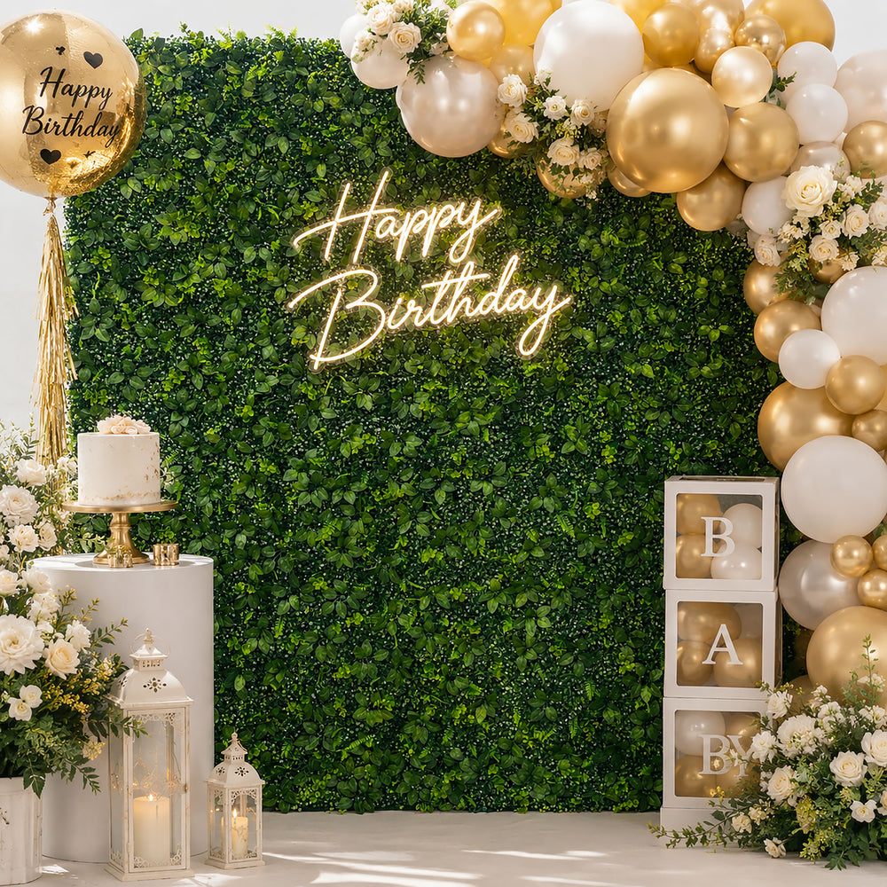 3D Artificial Grass Wall Backdrop for Party Event Decor – Realistic Greenery Panel 8x8ft