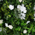 Atlasflowerswall 5D Greenery Artificial Flower Wall Backdrop with Roses & Orchids for Parties & Birthdays