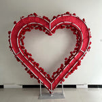 Heart-Shaped Red Rose Floral Arch for Wedding Backdrop