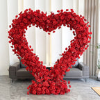 Atlasflowerswall 8x8ft Heart Shaped Red Roses Floral Arch Set Proposal Wedding Party Decor
