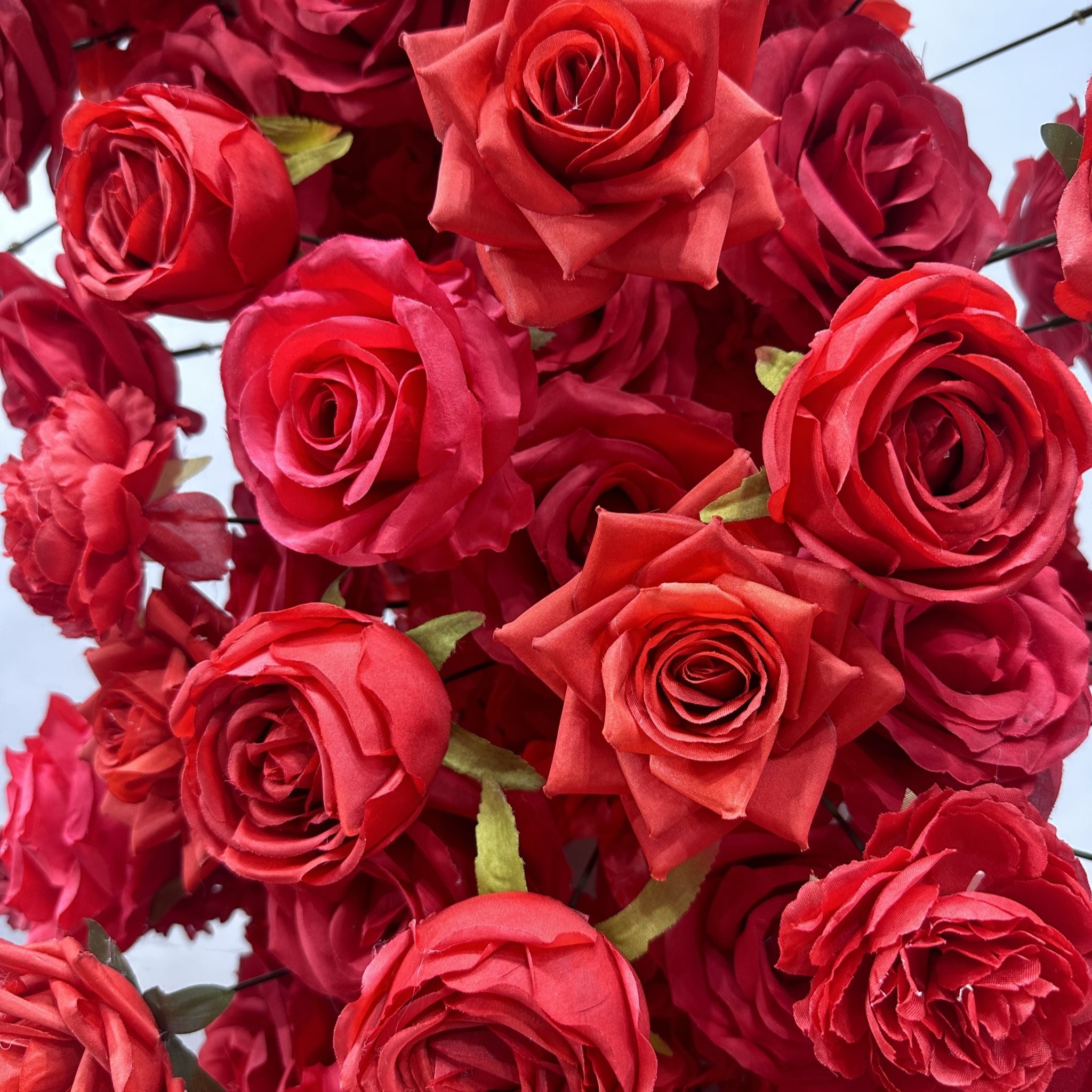 Atlasflowerswall 8x8ft Heart Shaped Red Roses Floral Arch Set Proposal Wedding Party Decor