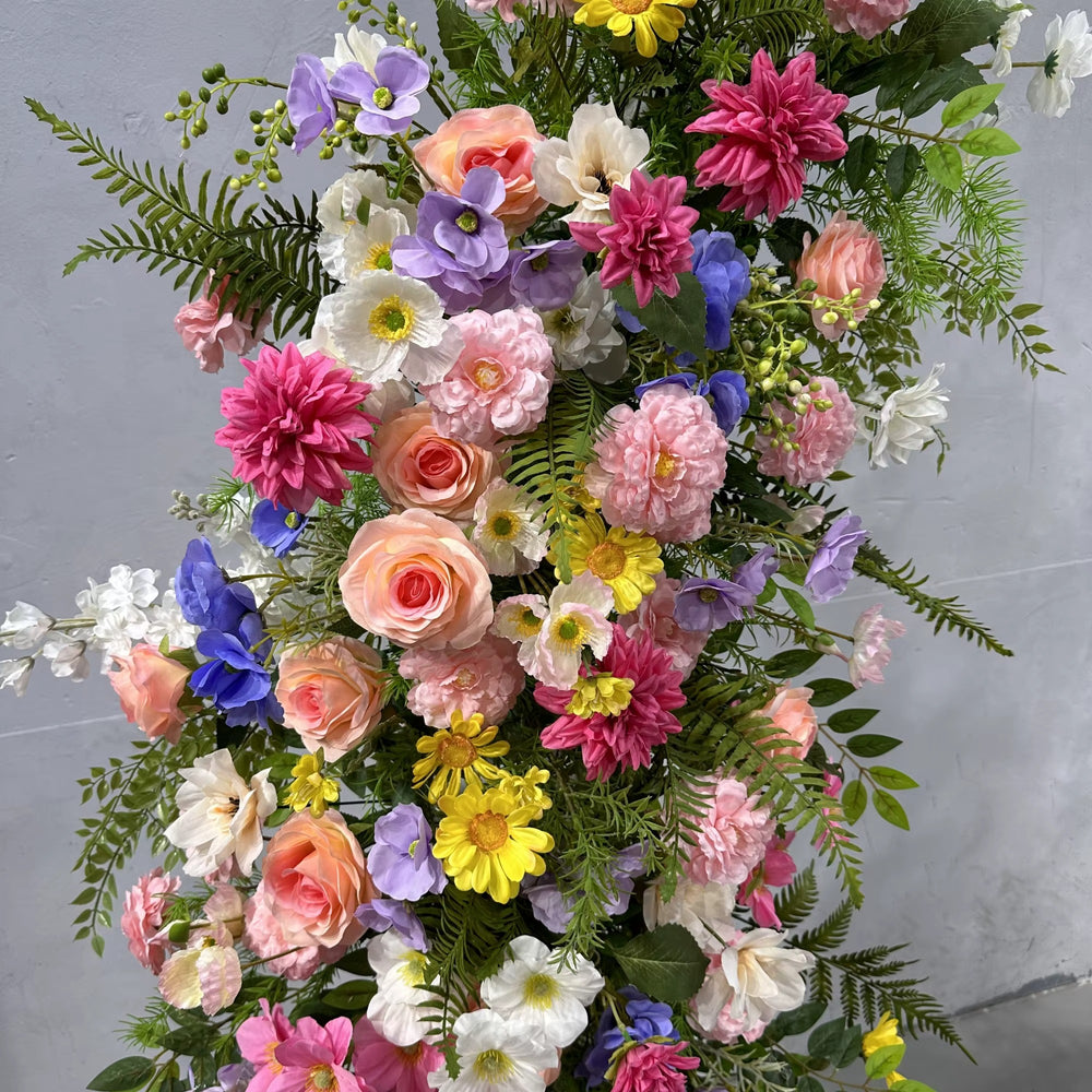 Artificial Flower Horn Arch Backdrop for Wedding Ceremony Decor