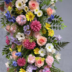Artificial Flower Horn Arch Backdrop for Wedding Ceremony Decor