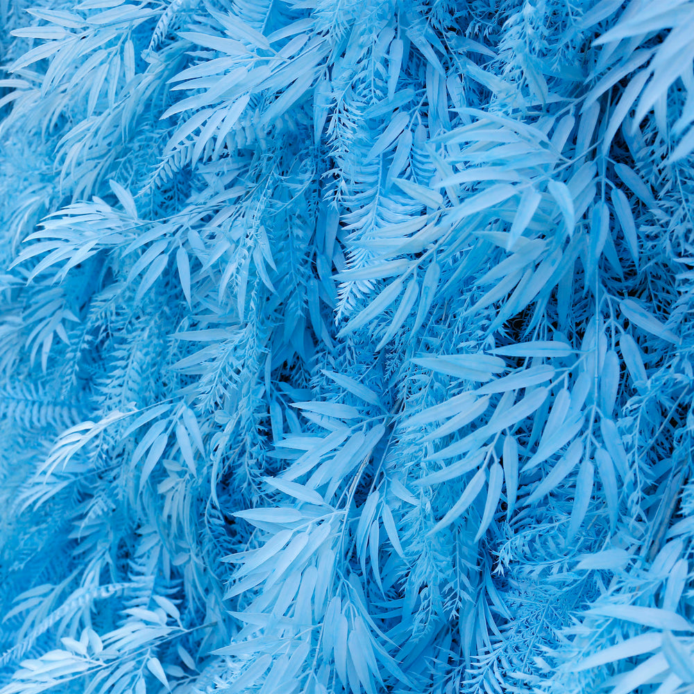 3D Light Blue Fern Artificial Flower Wall Backdrop for Wedding & Event Decor