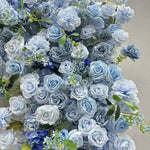 Atlasflowerswall Luxury Light Blue Rose Square Arch with Frame for Wedding Party Event Backdrop