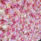 Atlasflowerswall Luxury 3D Blush Pink Rose Mixed Flower Wall Backdrop for Wedding & Event Decor