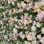 Atlasflowerswall Luxury 5D Blush Pink & Ivory Rose Artificial Flower Wall Backdrop Wedding Party Decor