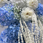 Luxury Blue Hydrangea Wedding Arch Flower Pillar Arrangement for Ceremony Decor