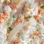 Luxury Champagne Rose Feather Flower Wall Backdrop