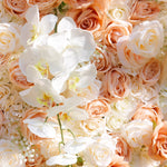 Luxury Champagne Rose Feather Flower Wall Backdrop Artificial Floral Curtain