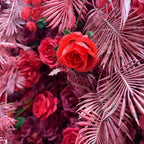Atlasflowerswall Luxury Red Rose Hanging Artificial Flower Wall Backdrop for Wedding & Event Decor