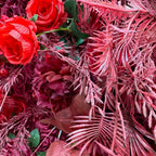 Atlasflowerswall Luxury Red Rose Hanging Artificial Flower Wall Backdrop for Wedding & Event Decor