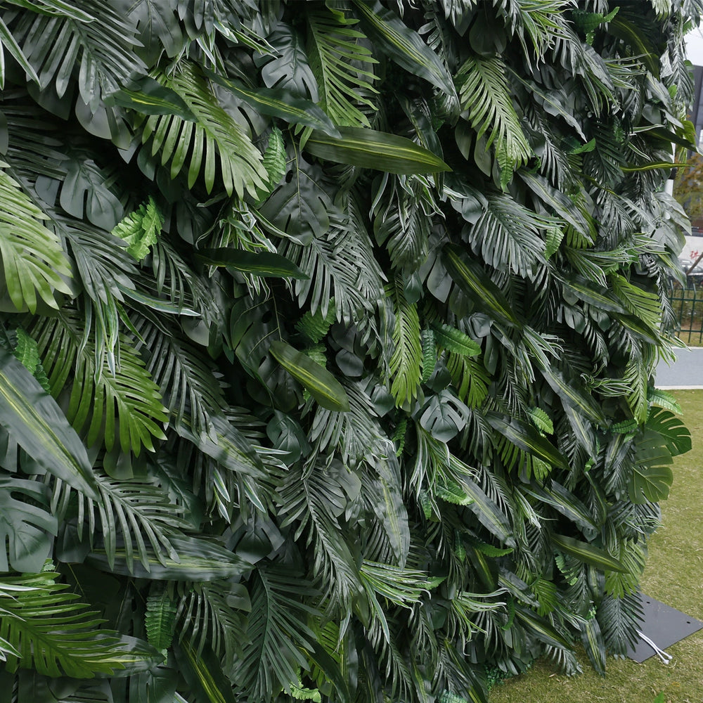Atlasflowerswall Luxury Tropical Greenery Artificial Plant Wall Backdrop for Event & Photo Booth Decor